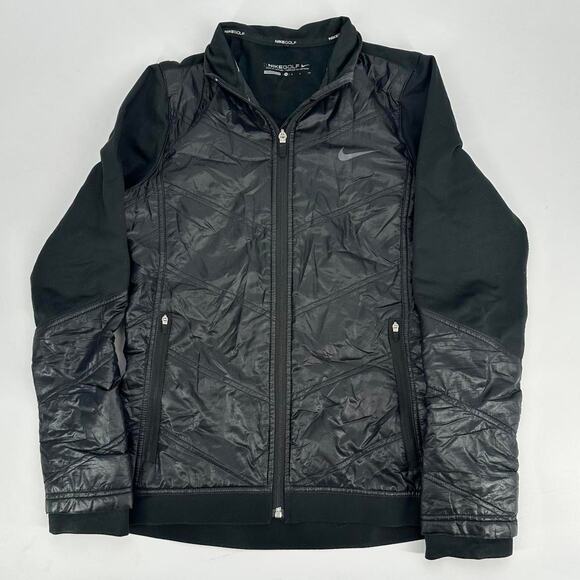 Woman’s Nike Golf Tech jacket full zip puffer fill size s black Dri fit - Picture 2 of 5
